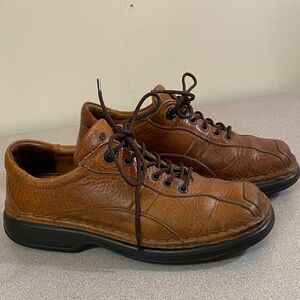 Josef Seibel Brown Pebbled Leather Oxfords
